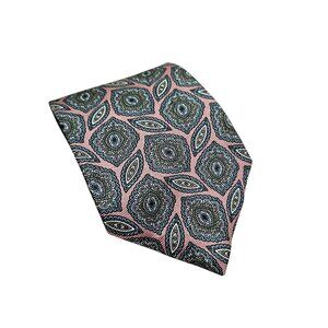 Oscar De La Renta Couture Collection Silk Tie‎ With Geometric Paisley Pattern In